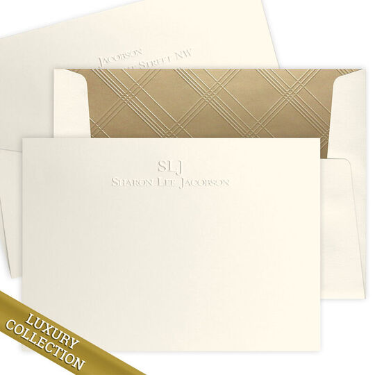 Luxury Embossed Sharon Flat Note Card Collection